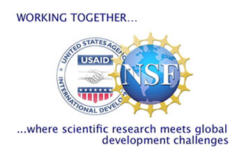 Overlapping NSF and USAID logos with text.